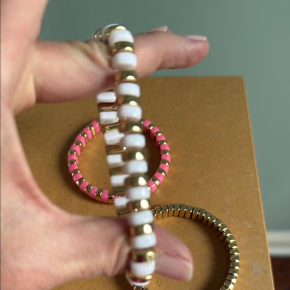 Lilly Pulitzer Pink and White Spiral Bracelets - Picture 2 of 2